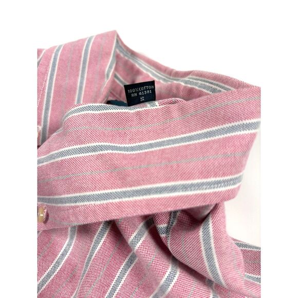 Vintage Ralph Lauren Men’s Classic Fit Button Up Shirt | Pink Blue Stripe Size M - Picture 5 of 9